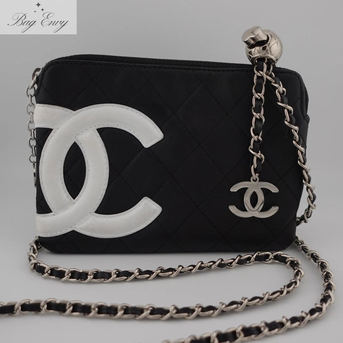 CHANEL Lambskin Cambon Zip Pouch on Adjustable Chain - Bag Envy