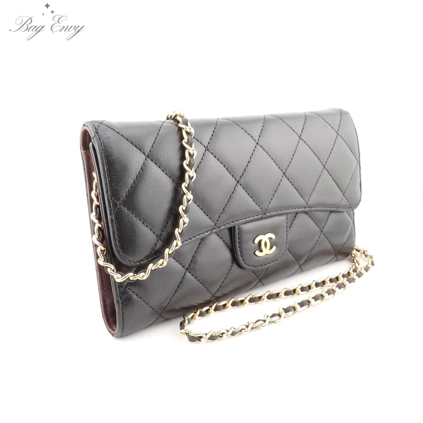 CHANEL Lambskin Classic Flap Wallet with Chain - Bag Envy