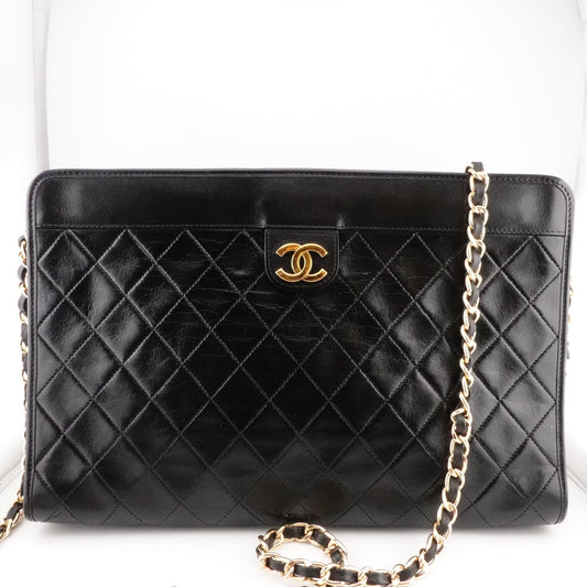 CHANEL Lambskin French Frame Clutch with Added Chain - Bag Envy