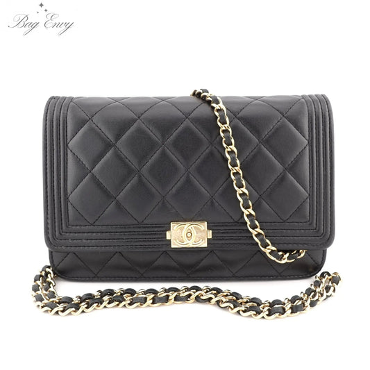 CHANEL Lambskin Leather Boy Wallet on Chain - Bag Envy