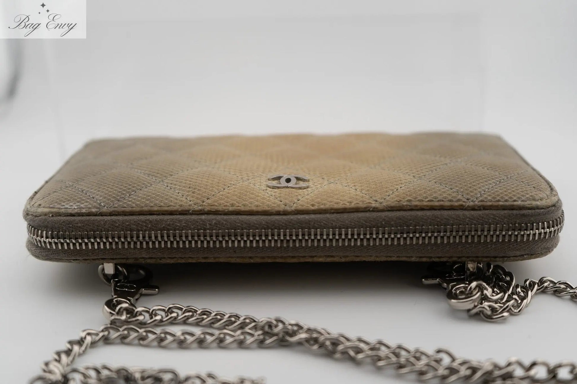 CHANEL Python Zip Wallet with Adjustable Chain - Bag Envy