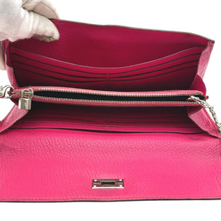 HERMES Pink Chevre Leather Kelly Wallet Hermes