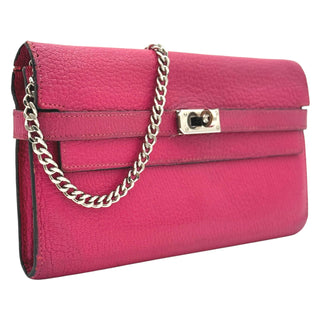 HERMES Pink Chevre Leather Kelly Wallet Hermes