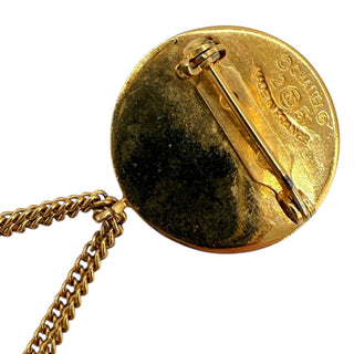 CHANEL 1986 Classic Flap Matelassé Bag and CC Coin Gold Plated Brooch Pendant Chanel