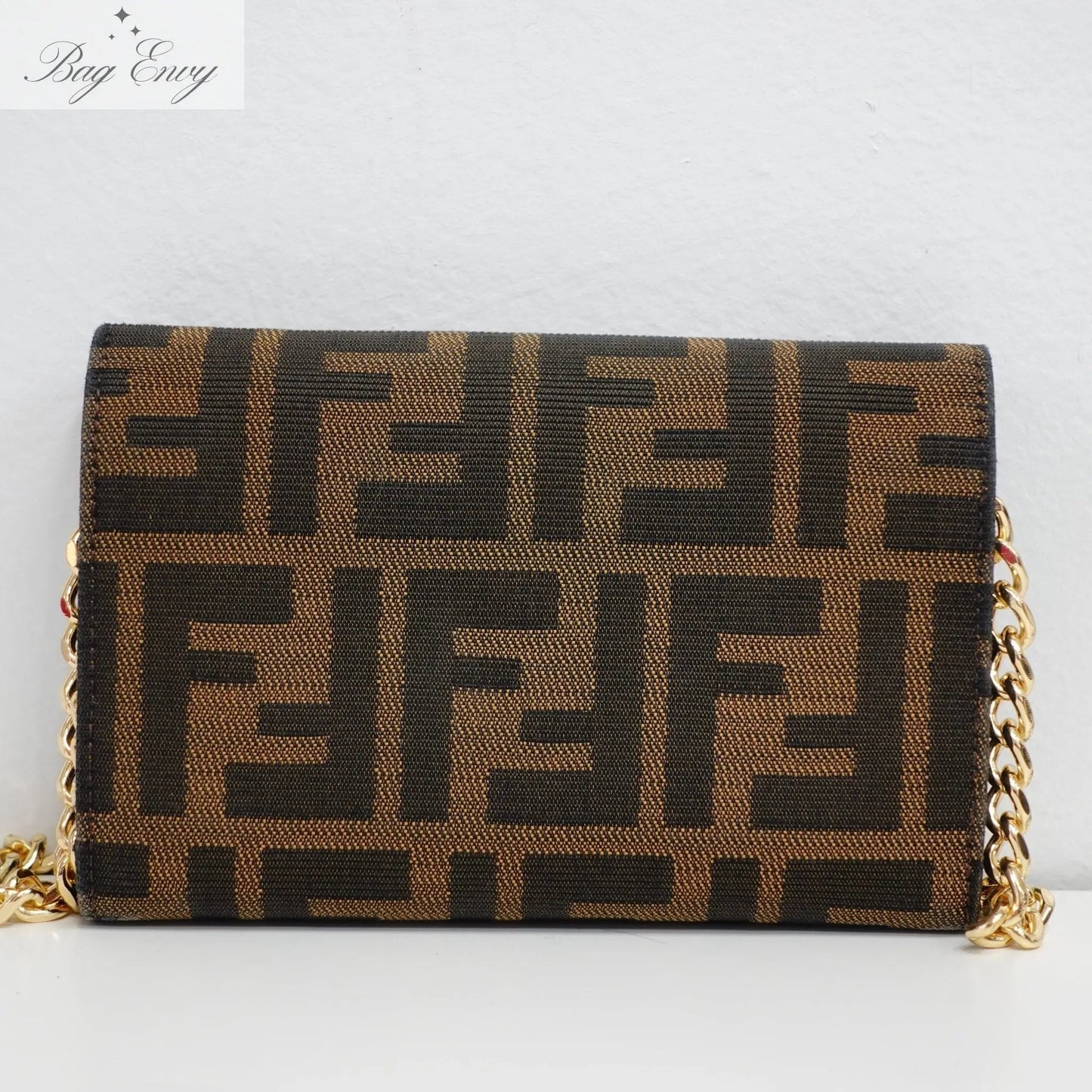 FENDI Zucca Compact Wallet with Unbranded Chain - Bag Envy