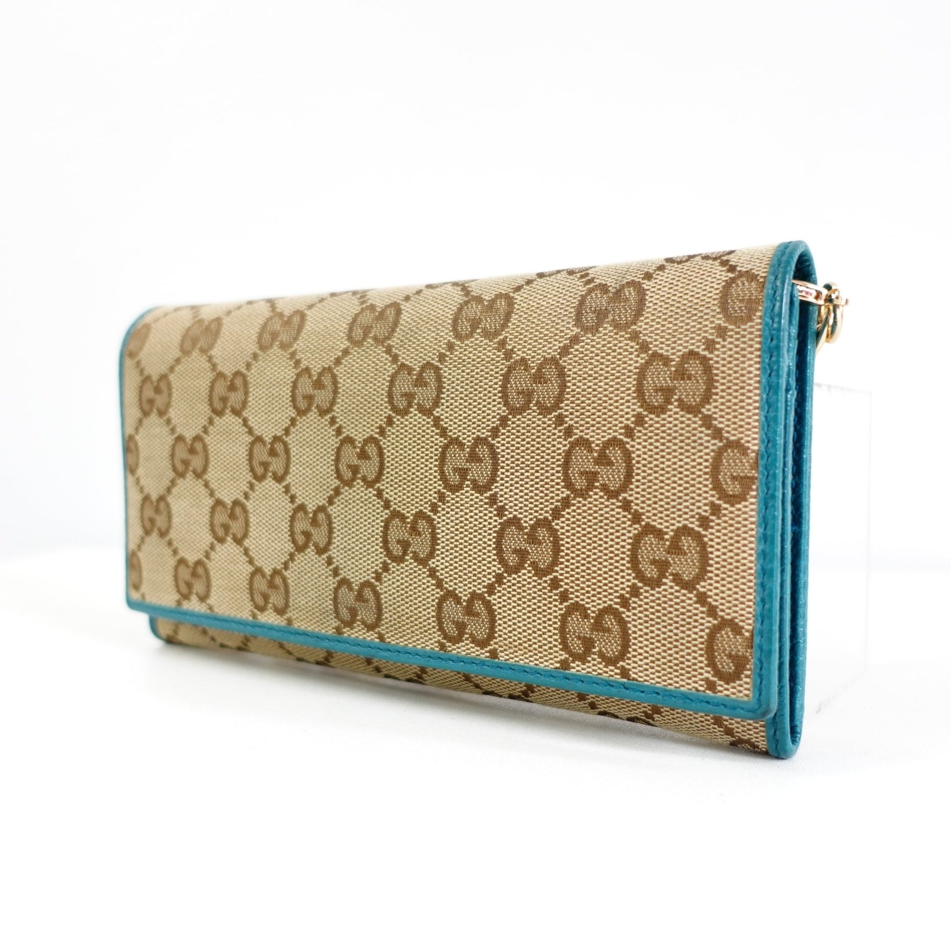 Gucci GG Canvas Continental Wallet with Unbranded Chain - Bag Envy