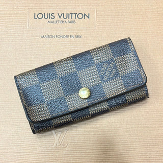 LOUIS VUITTON Damier Ebene 4 Key Holder/Card Case - Bag Envy