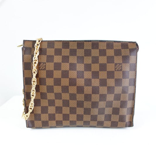 LOUIS VUITTON Damier Ebene Poche 26 with Unbranded Insert and Chain - Bag Envy