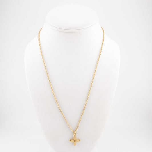 LOUIS VUITTON Gold Flower Charm Necklace - Bag Envy