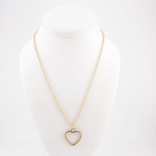 LOUIS VUITTON Gold Open Heart Charm Necklace - Bag Envy