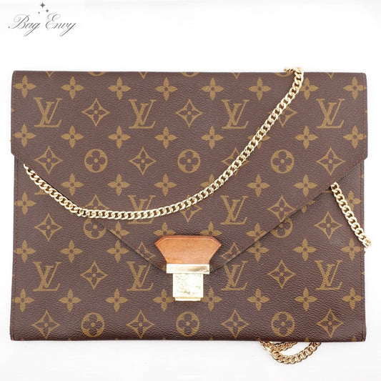 LOUIS VUITTON Monogram Pochette Platt with Chain - Bag Envy