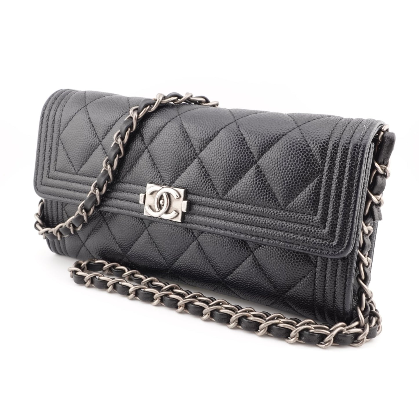 CHANEL Caviar Boy Long Flap Wallet on Chain - Bag Envy