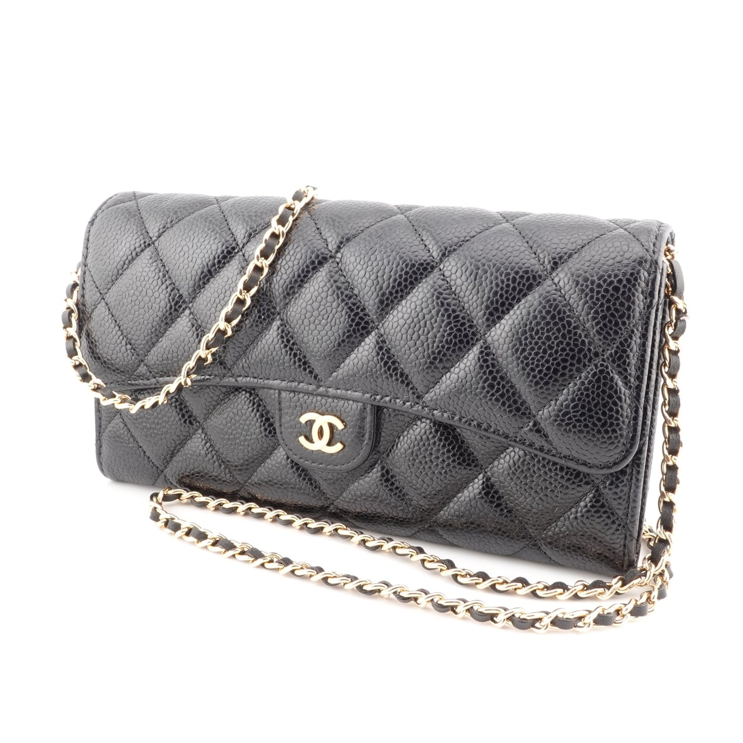 CHANEL Caviar Classic Flap Gusseted Wallet on Chain - Bag Envy