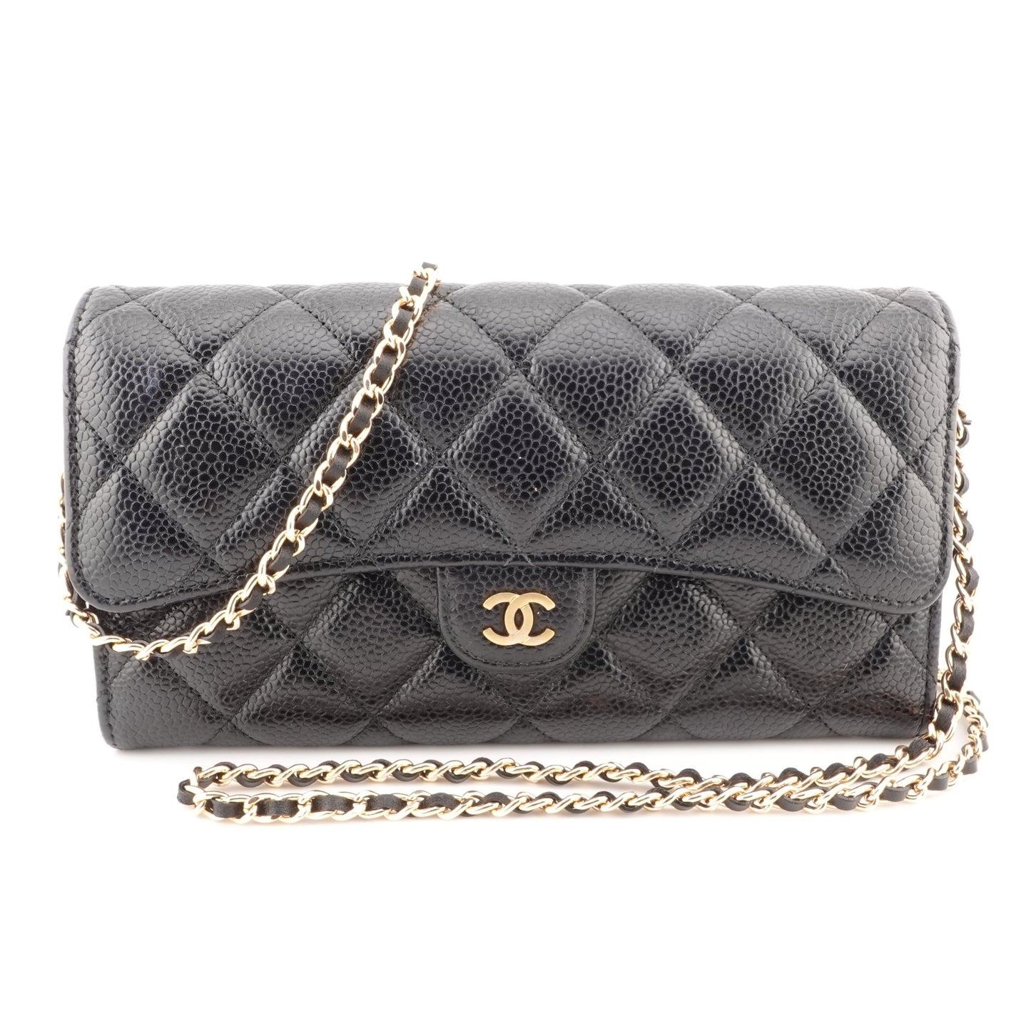 CHANEL Caviar Classic Flap Gusseted Wallet on Chain - Bag Envy