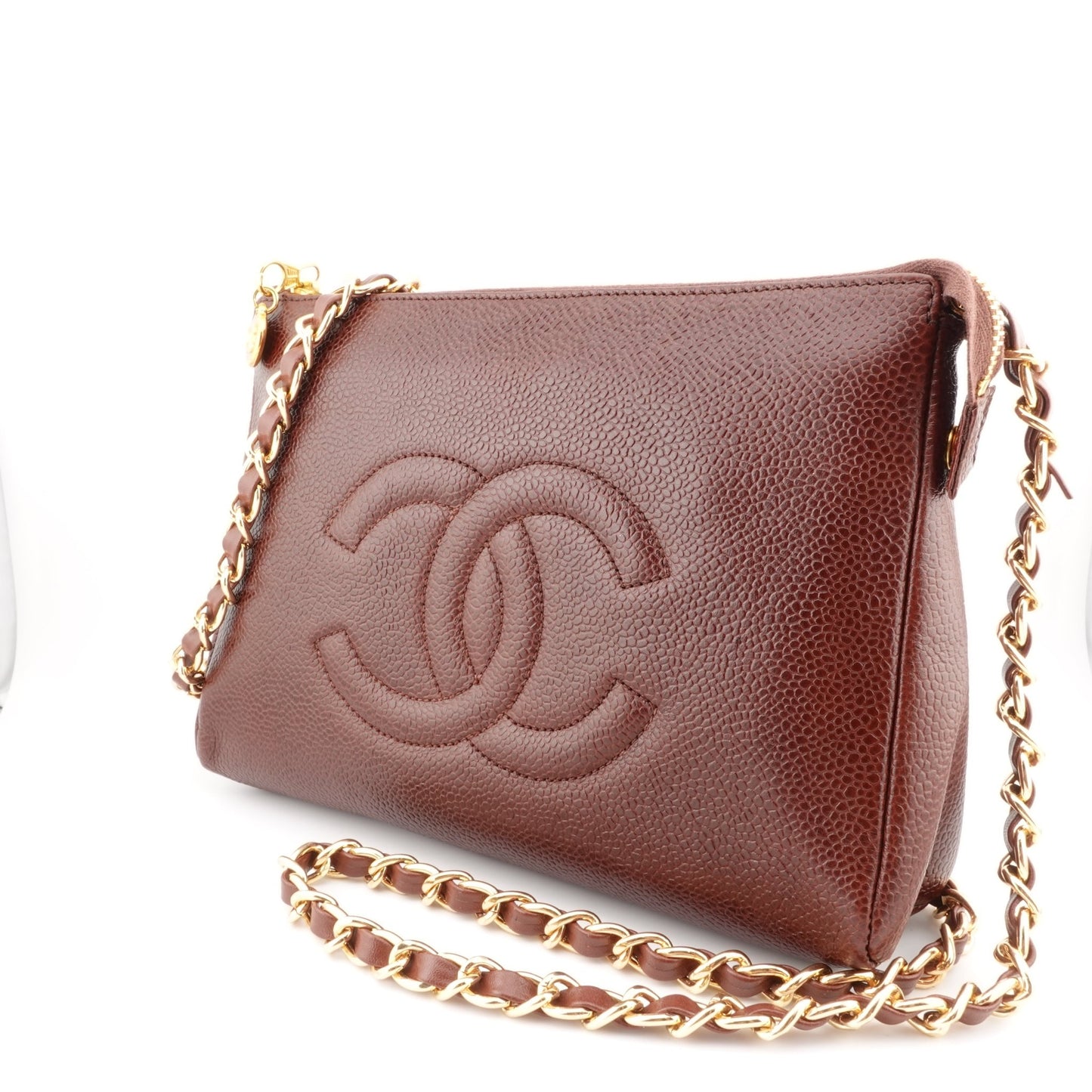 CHANEL Caviar Leather Timeless Pouch on Chain - Bag Envy