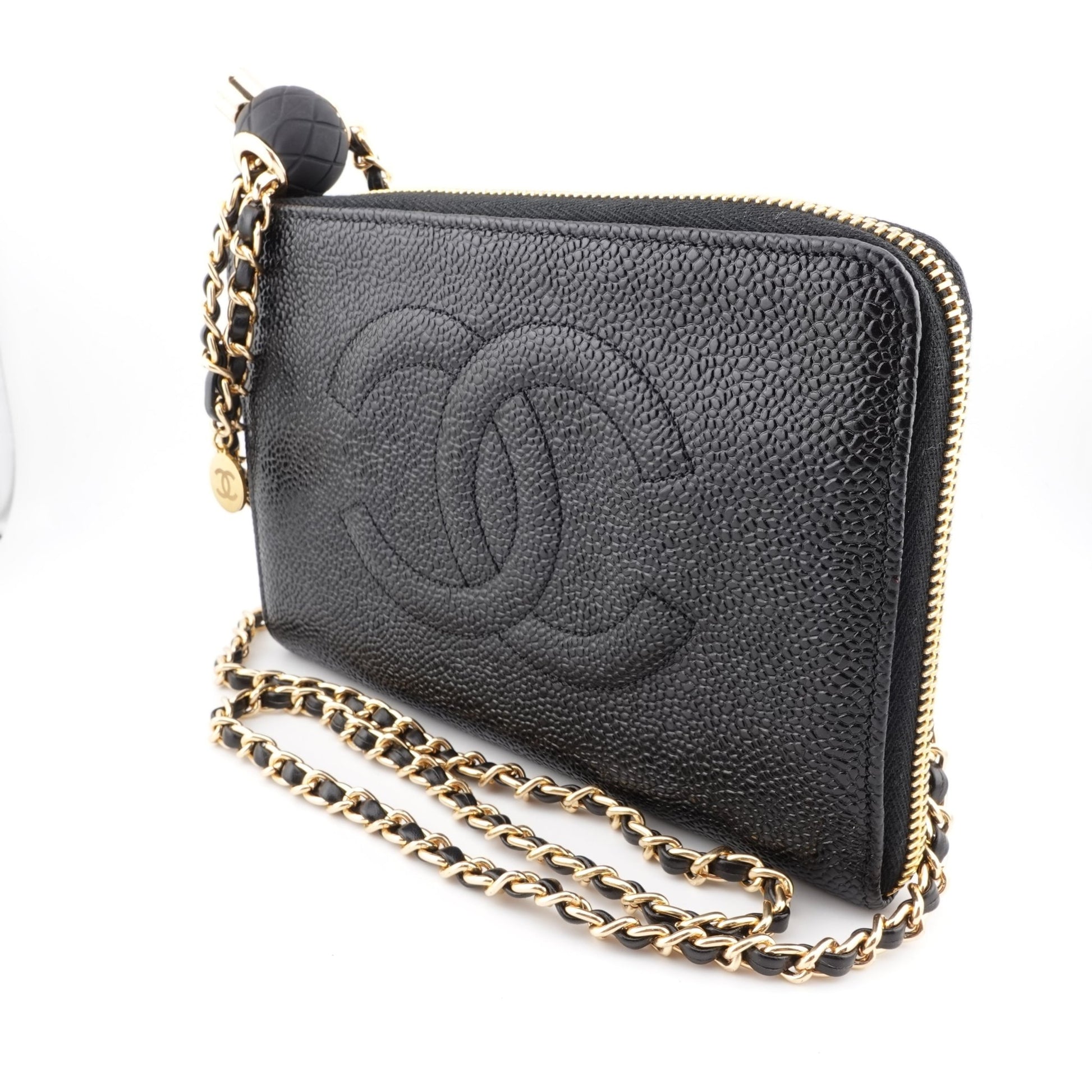CHANEL Caviar Timeless Zip Organizer on Adjustable Chain - Bag Envy