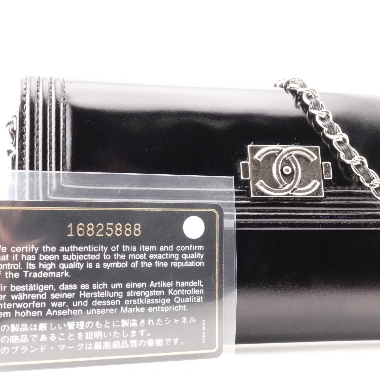 CHANEL Glazed Calfskin Boy Long Flap Wallet on Chain - Bag Envy
