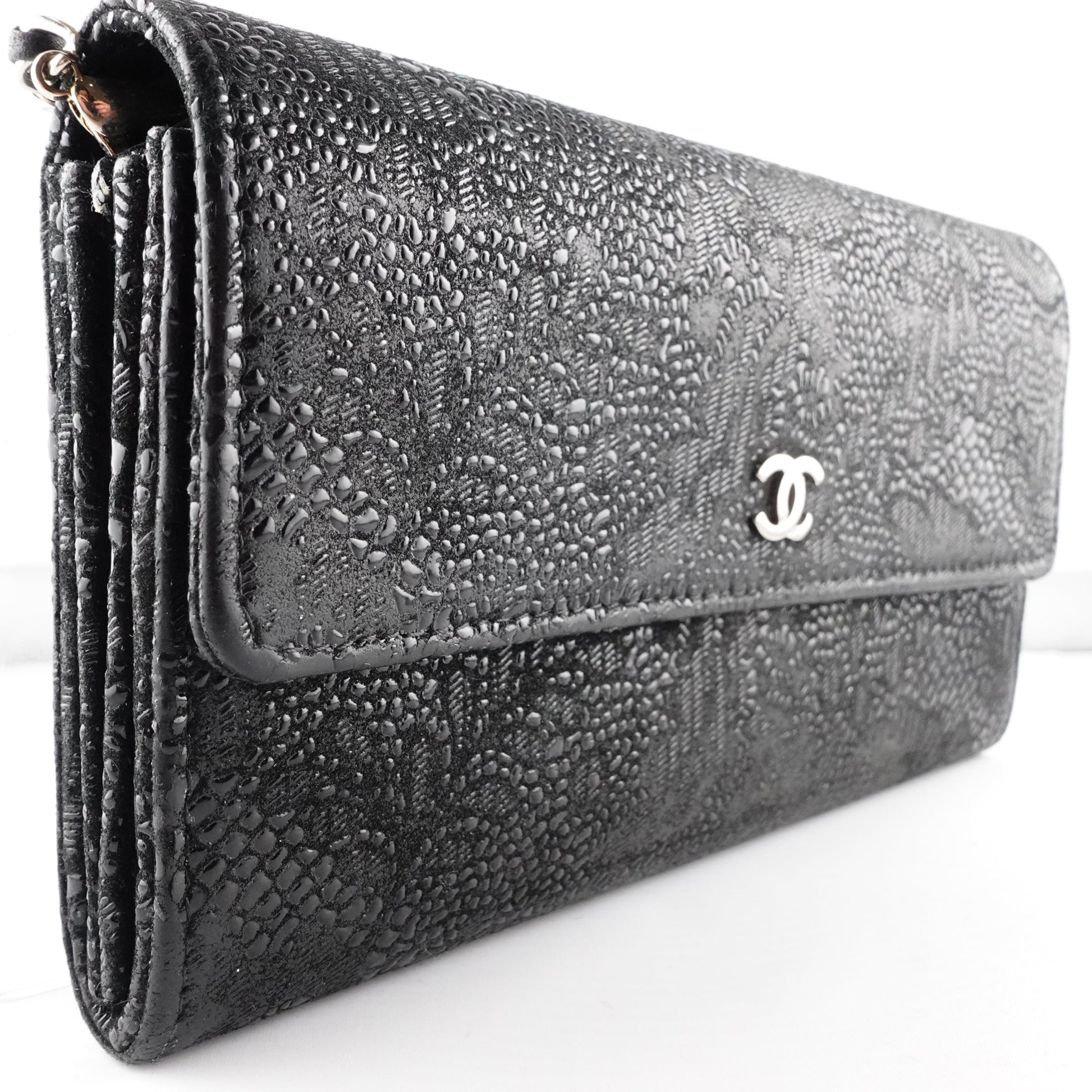 CHANEL Lace Goatskin Long Flap with Chain - Bag Envy