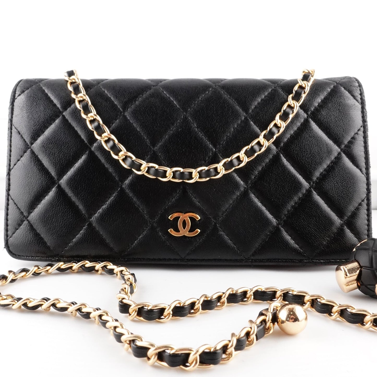 CHANEL Lambskin Bifold Wallet with Adjustable Chain - Bag Envy
