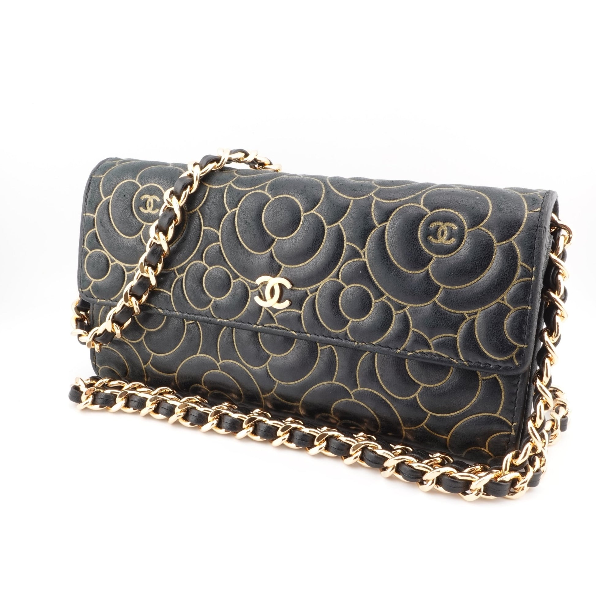 CHANEL Lambskin Camellia Long Flap Wallet on Chain - Bag Envy