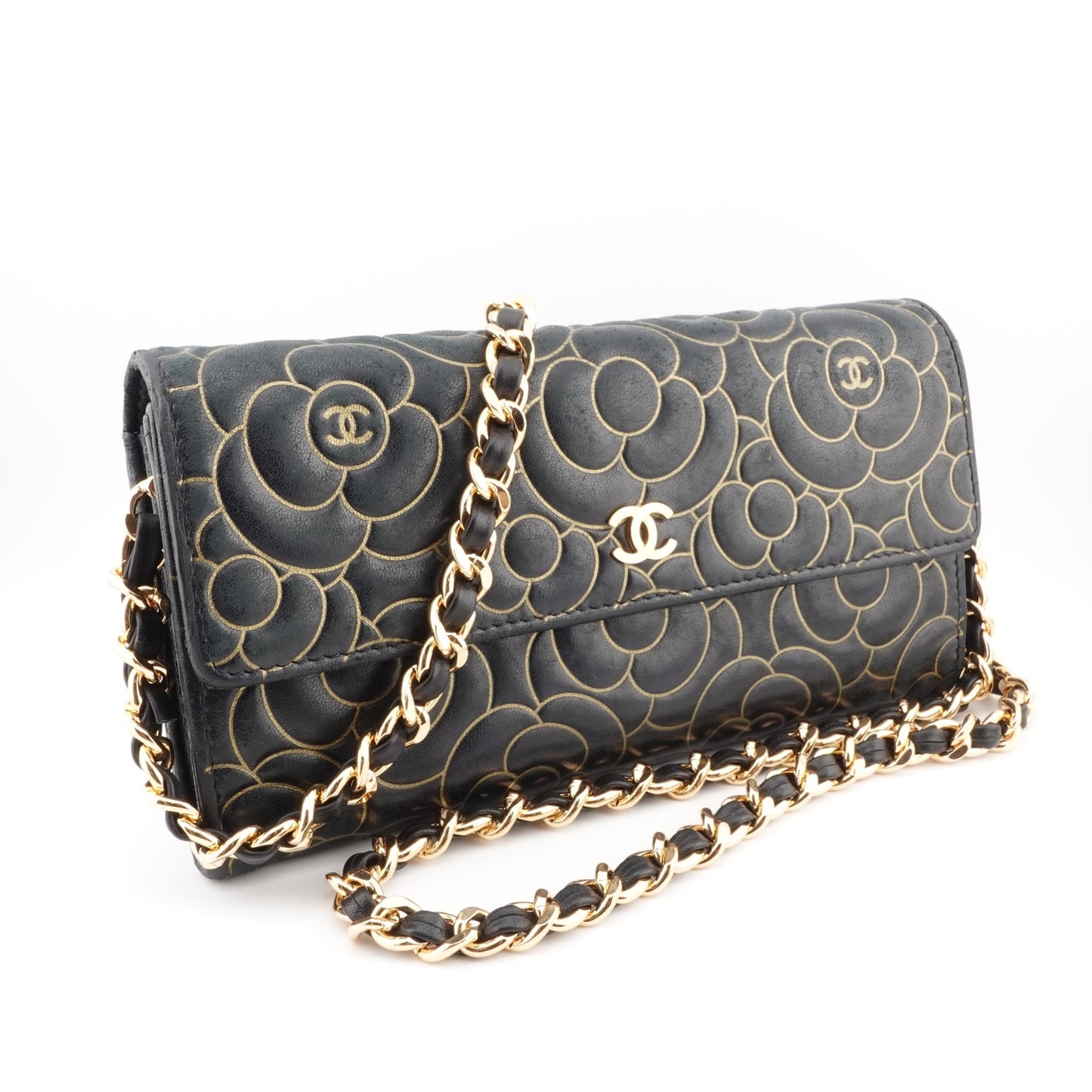 CHANEL Lambskin Camellia Long Flap Wallet on Chain - Bag Envy