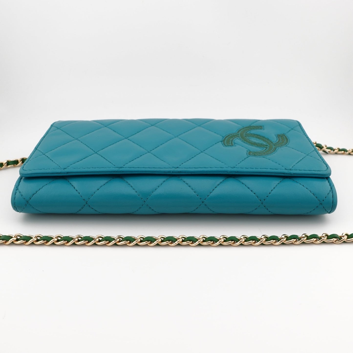 CHANEL Lambskin CC Diagonal Long Flap Wallet on Chain - Bag Envy