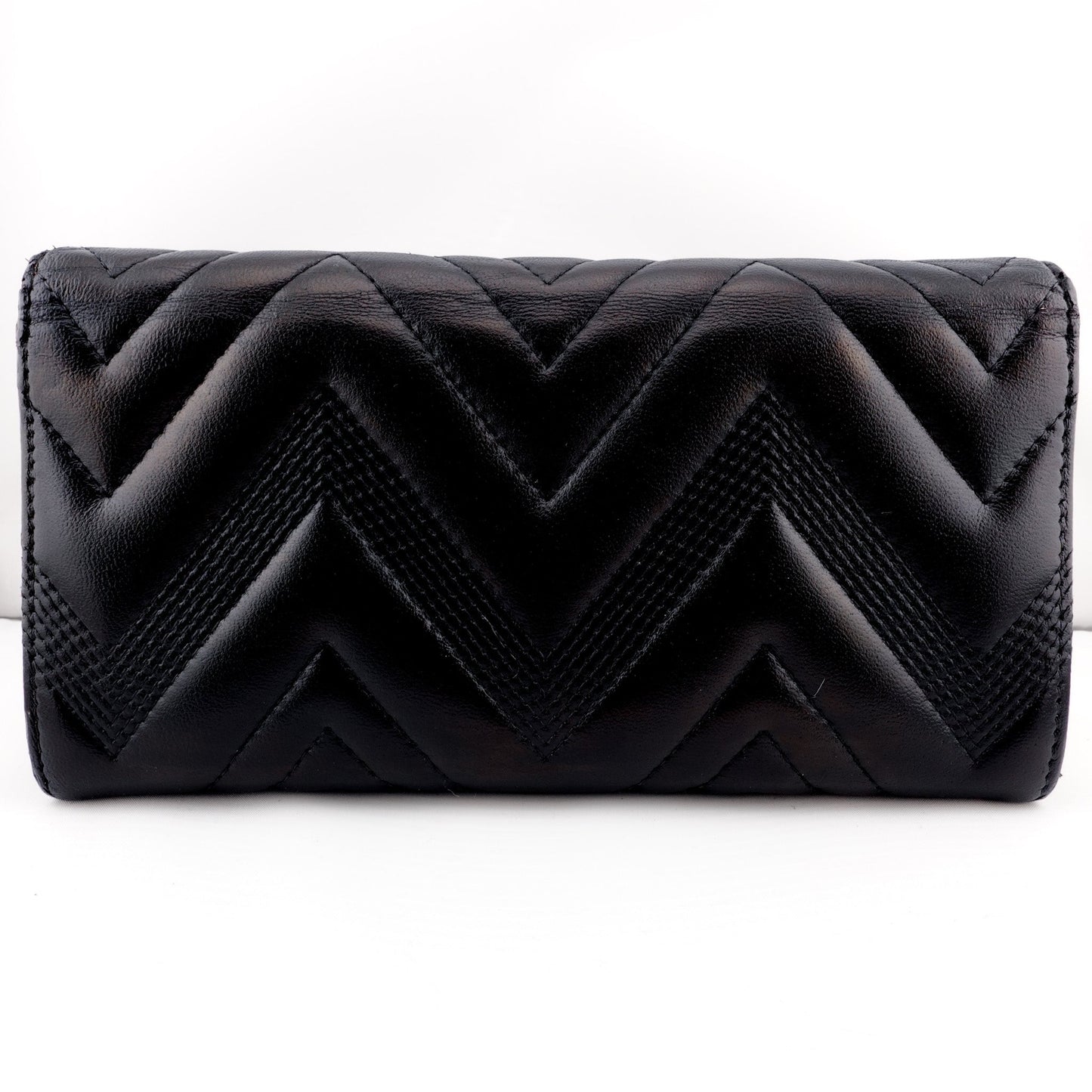 CHANEL Lambskin Chevron Quilted Full Flap Wallet with Adjustable Chain - Bag Envy