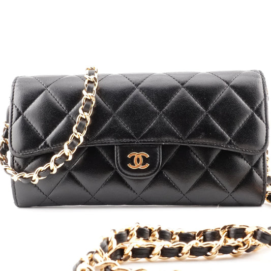 CHANEL Lambskin Classic Flap Gusseted Wallet on Chain - Bag Envy