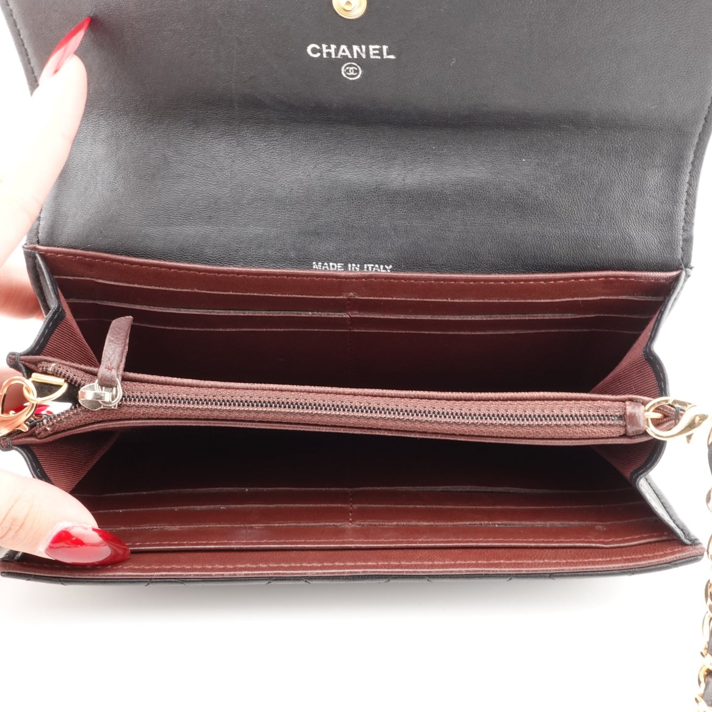 CHANEL Lambskin Long Flap Wallet on Chain - Bag Envy