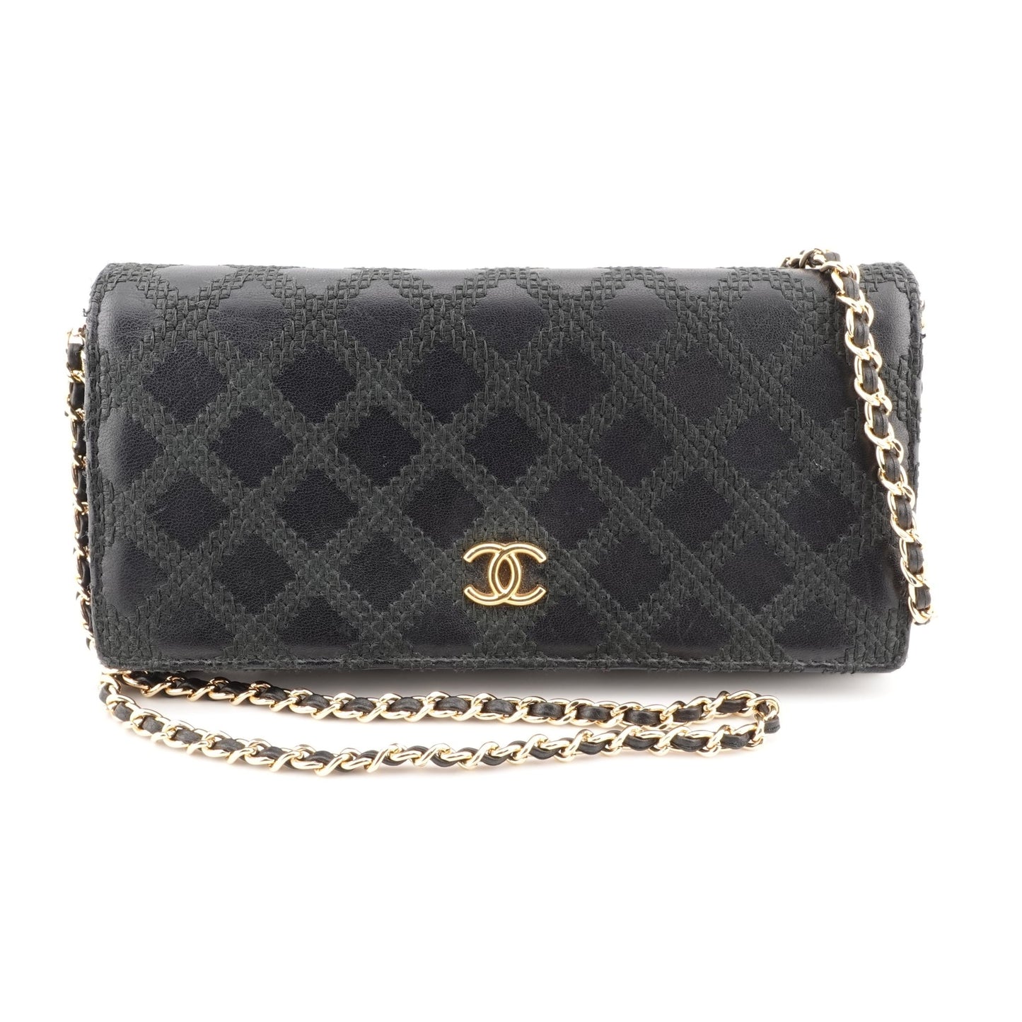 CHANEL Lambskin Ultra Stitch Quilted Full Flap Wallet with Chain - Bag Envy