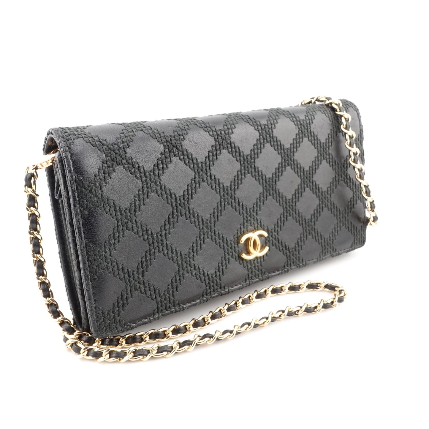 CHANEL Lambskin Ultra Stitch Quilted Full Flap Wallet with Chain - Bag Envy
