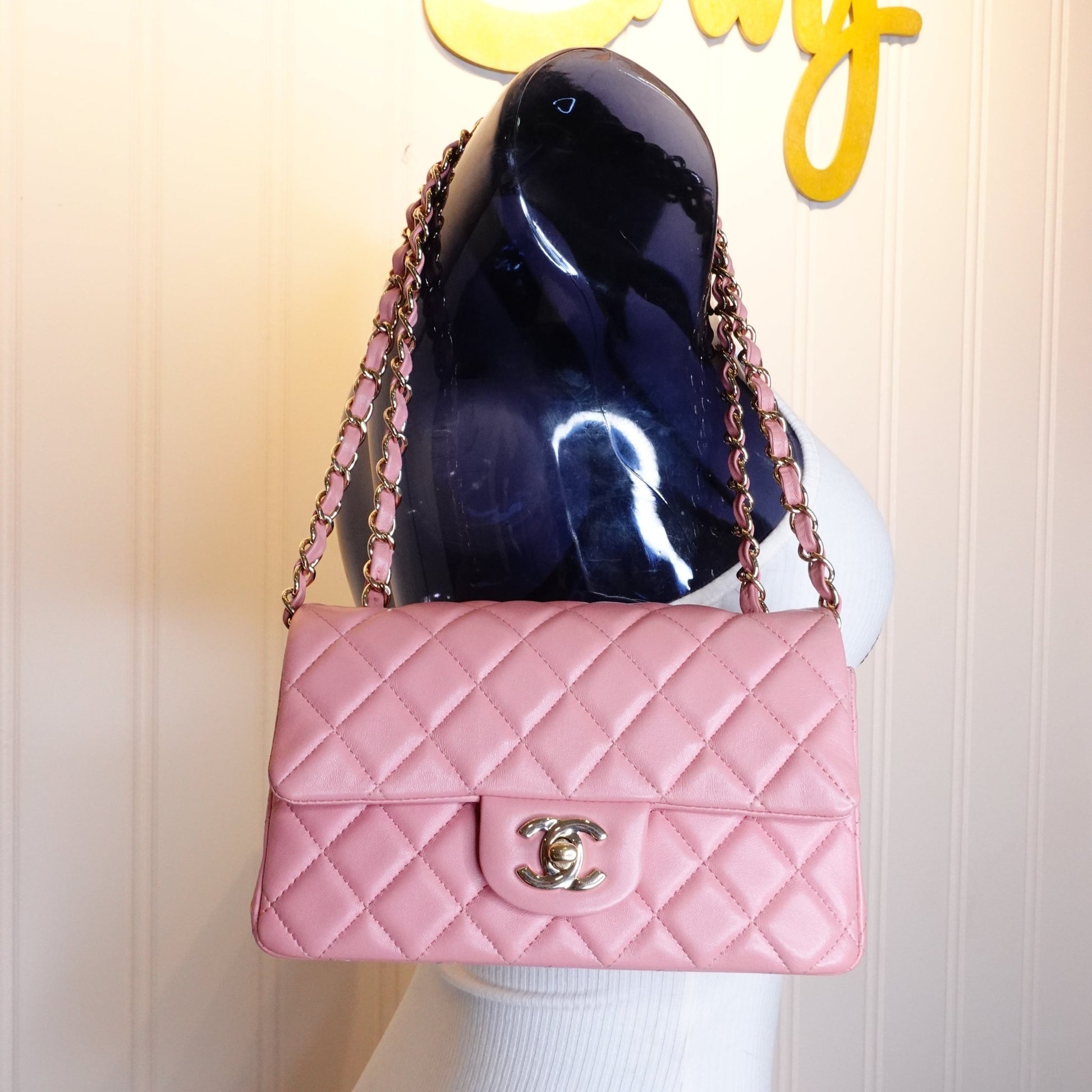 CHANEL Pink Lambskin Mini Classic Single Flap Bag - Bag Envy