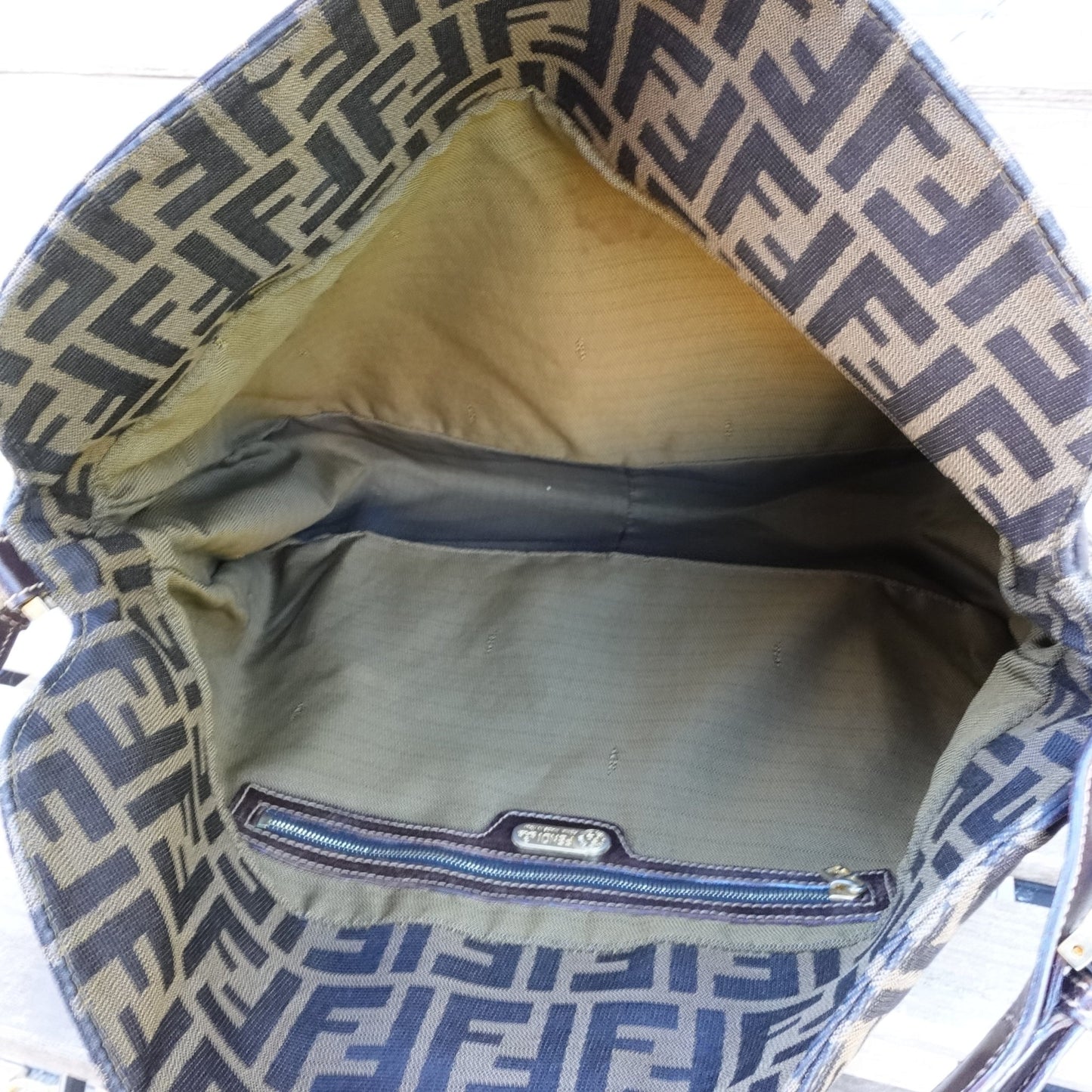 FENDI Zucca Canvas Shoulder Bag - Bag Envy
