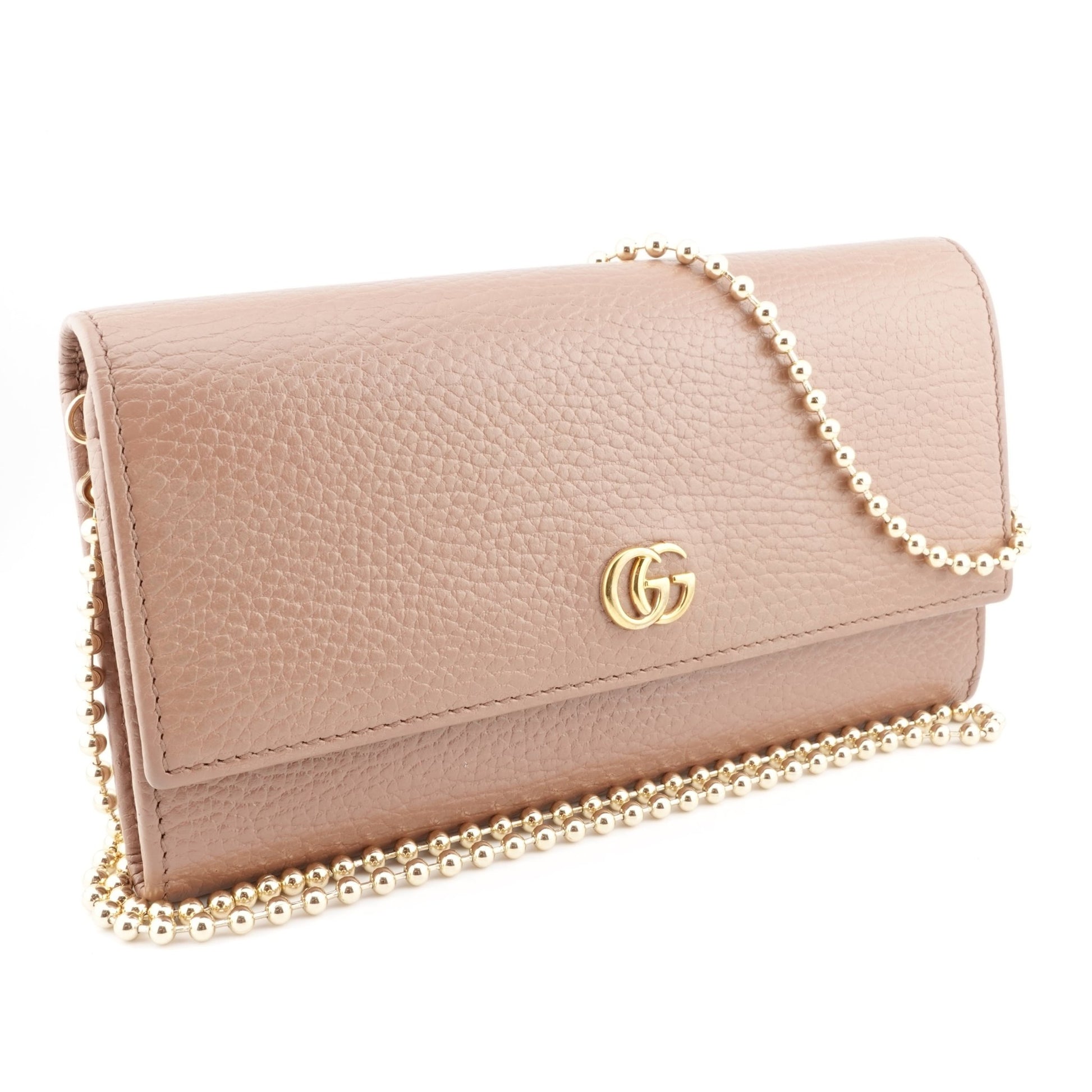GUCCI Grained Leather GG Marmont Wallet On Chain - Bag Envy