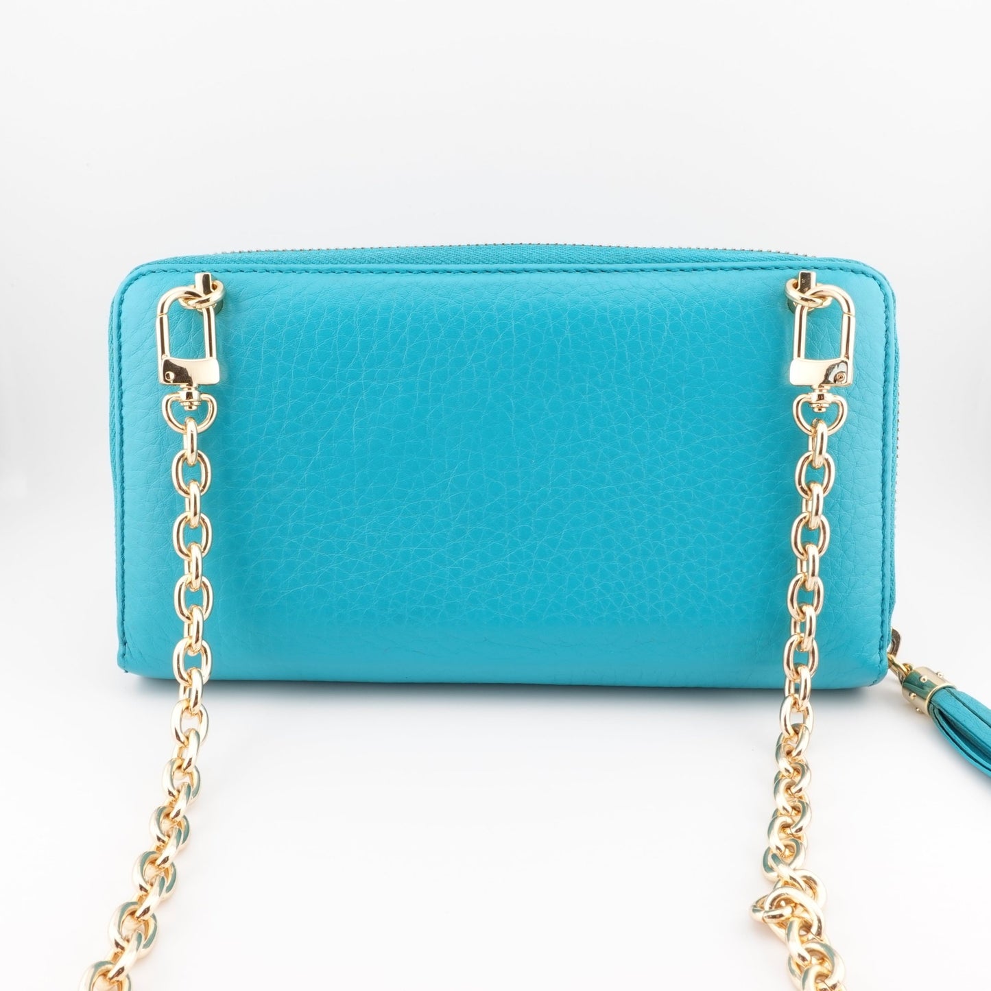 GUCCI Grained Leather Soho Zip Wallet On Chain - Bag Envy