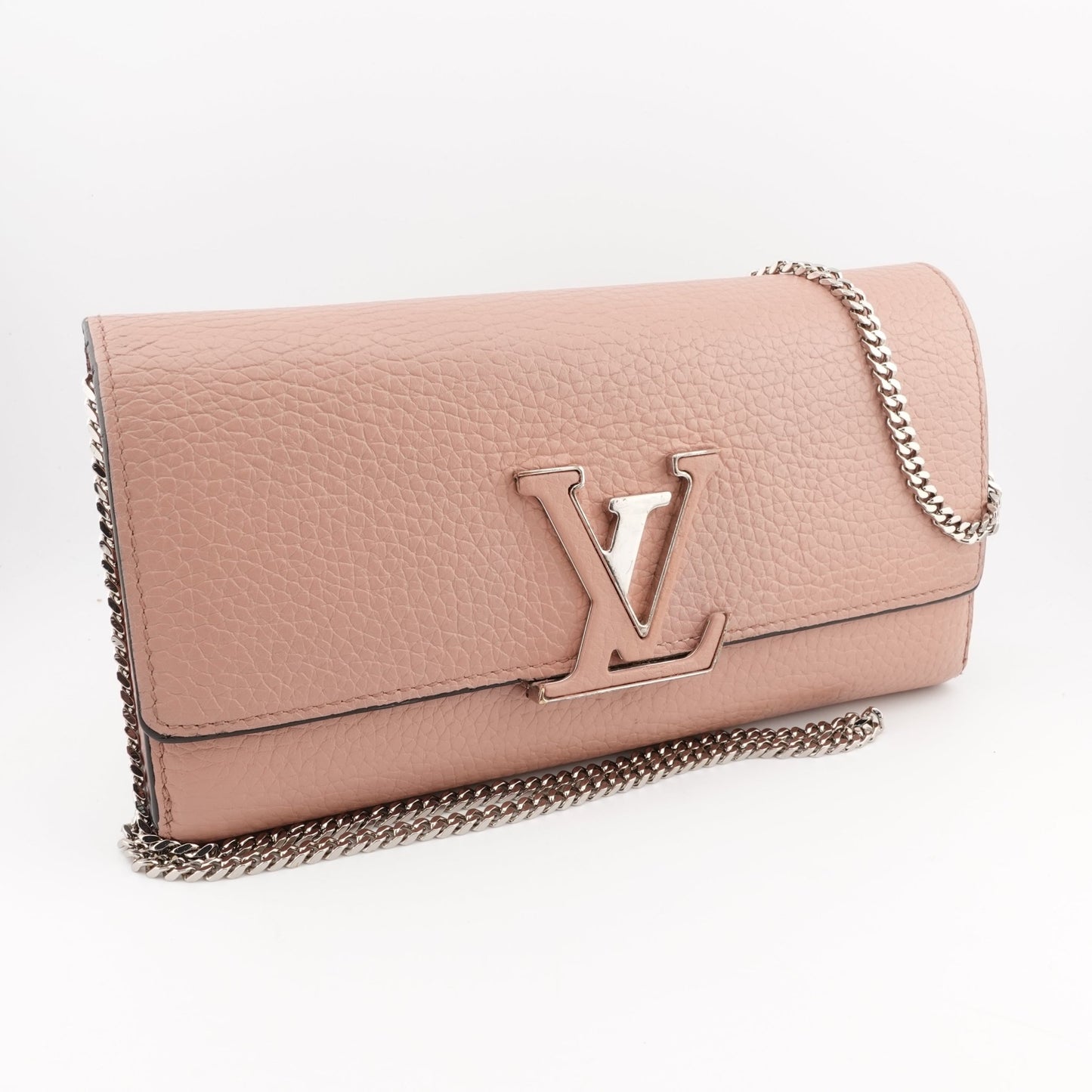 LOUIS VUITTON Capucines Leather Wallet on Chain - Bag Envy