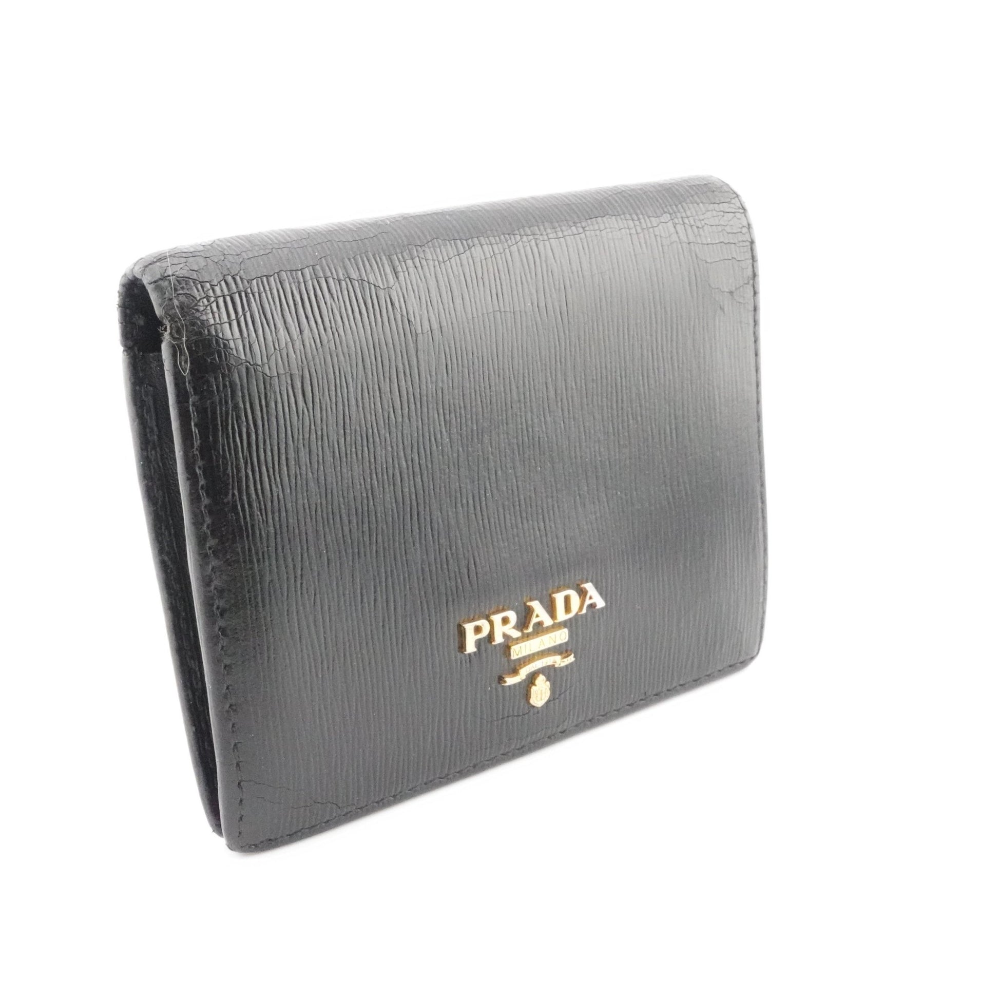 PRADA Vitello Move Leather Compact Wallet - Bag Envy