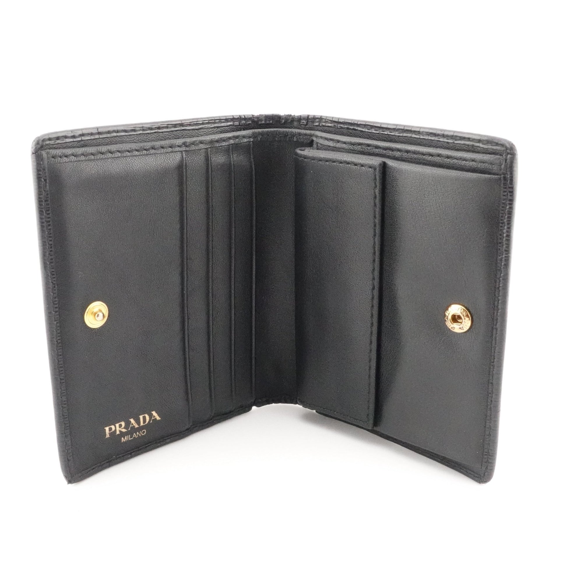PRADA Vitello Move Leather Compact Wallet - Bag Envy
